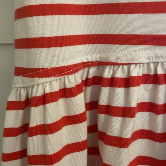 Zara Red Cream Striped Peplum Ruffle Hem Short Sleeve T-Shirt Top - Picture 3 of 4